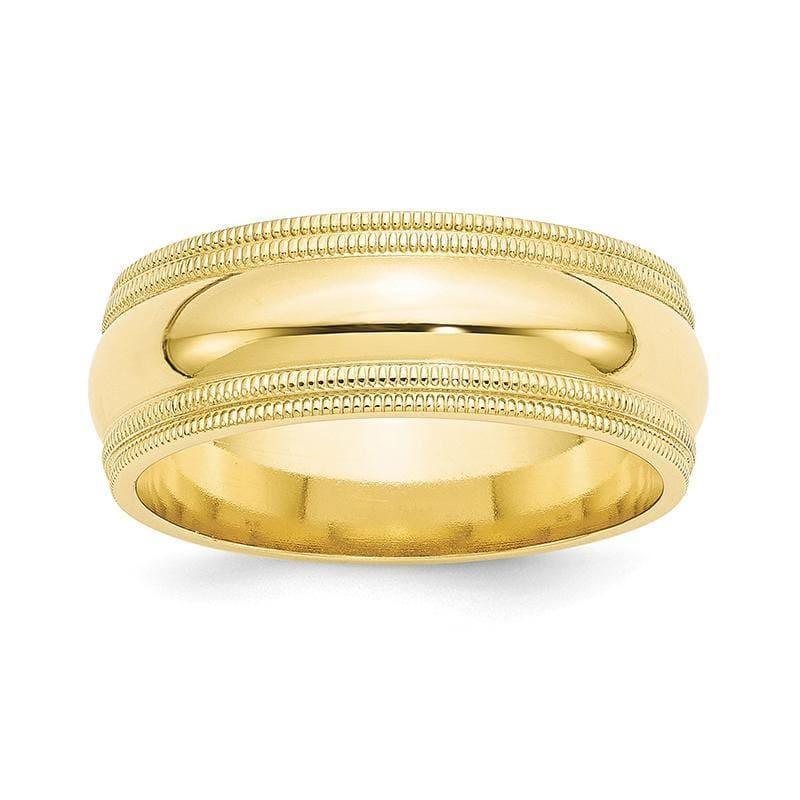 10K 8mm Double Milgrain Comfort Fit Band - Seattle Gold Grillz
