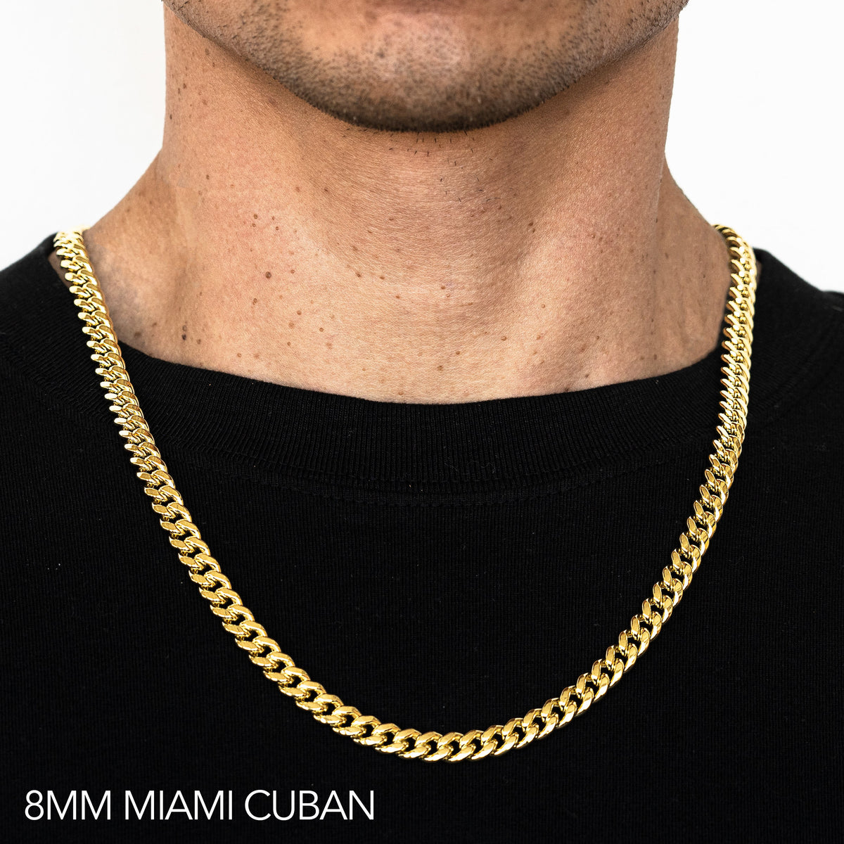 10K Yellow Gold 8mm Solid Supreme Miami Cuban Link Chain