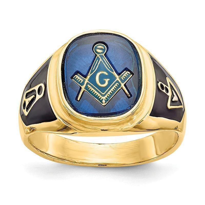 10k Blue Acrylic Mens Masonic Ring - Seattle Gold Grillz