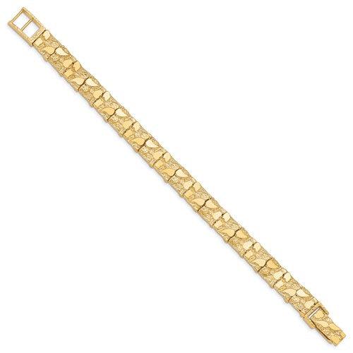 10k Gold 10mm Nugget Bracelet - Seattle Gold Grillz