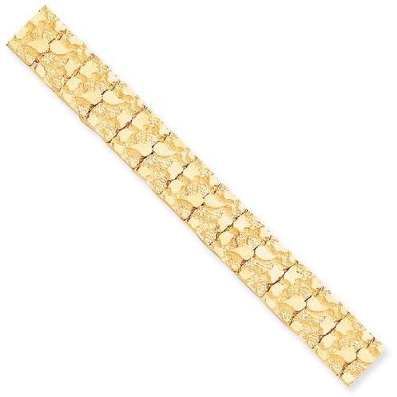10k Gold 15mm Nugget Bracelet - Seattle Gold Grillz