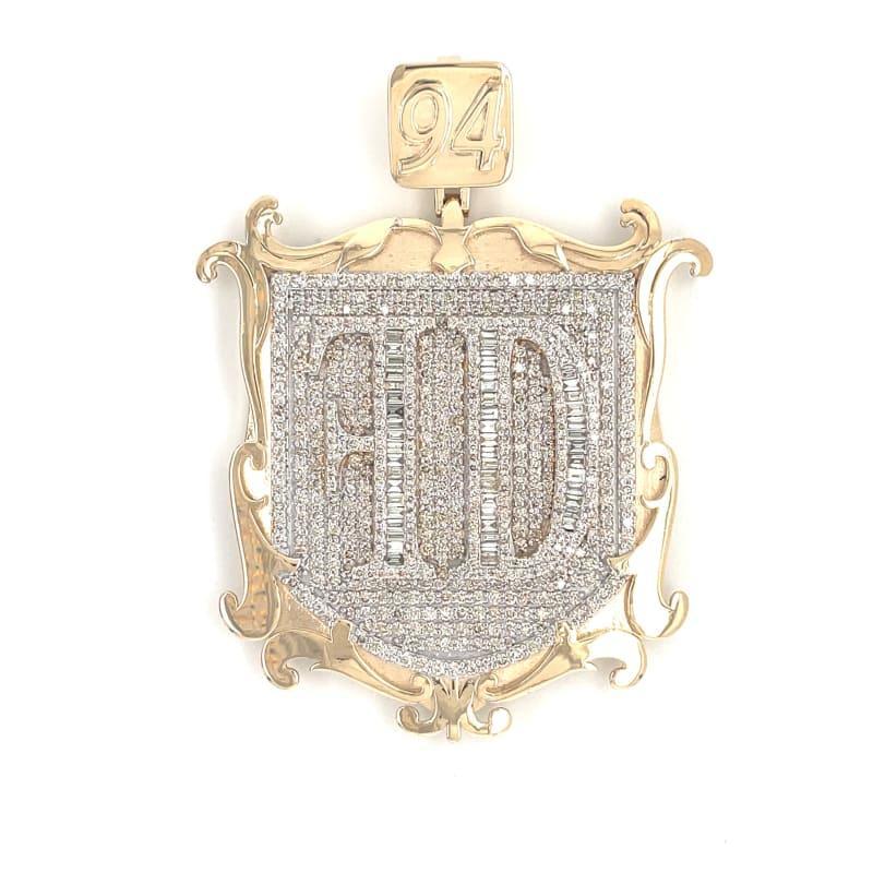 10k Gold Diamond FD Pendant - Seattle Gold Grillz