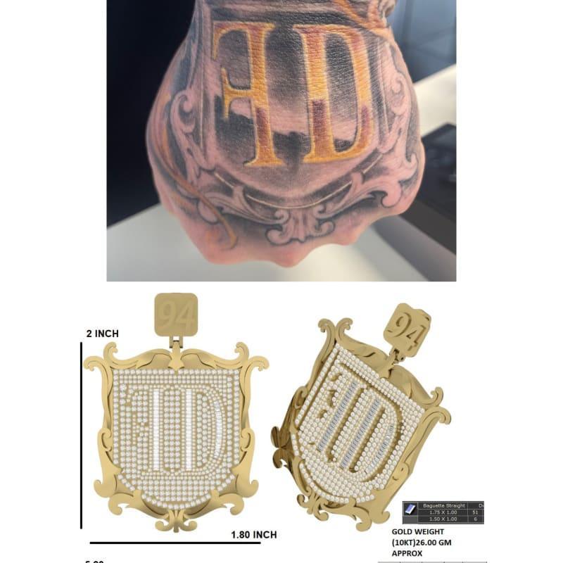 10k Gold Diamond FD Pendant - Seattle Gold Grillz