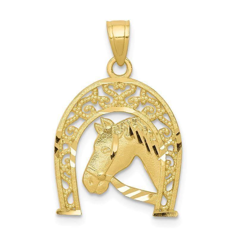 10k Good Luck Horseshoe w-Horse Charm - Seattle Gold Grillz