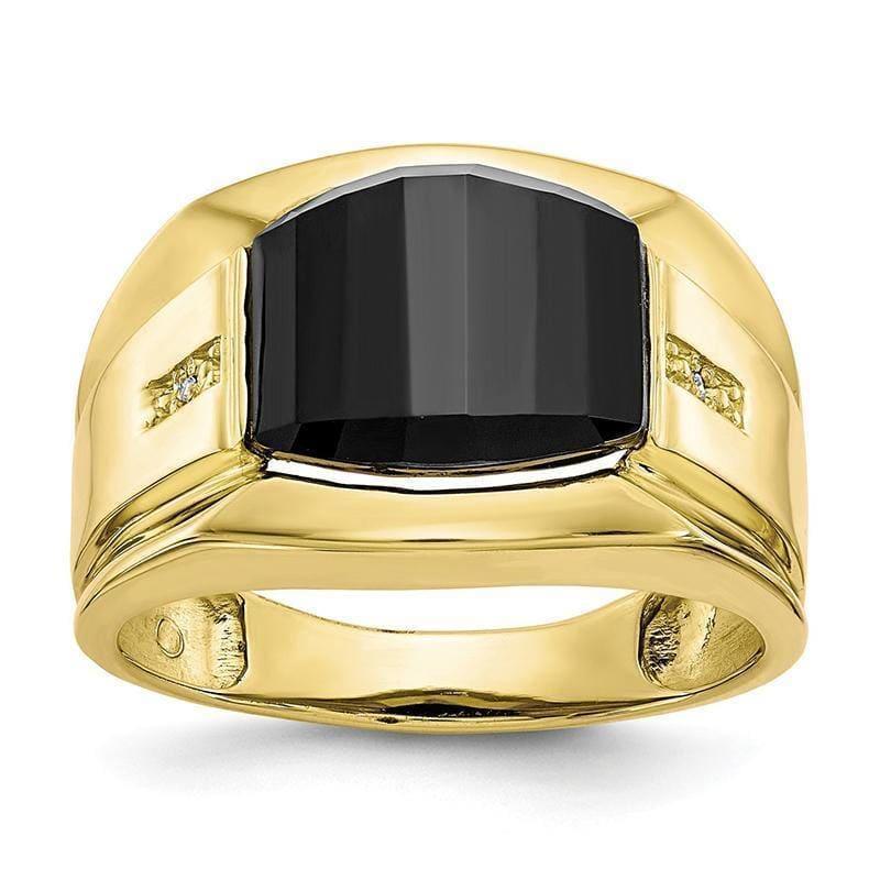 10k Men's Diamond Black Onyx Ring - Seattle Gold Grillz
