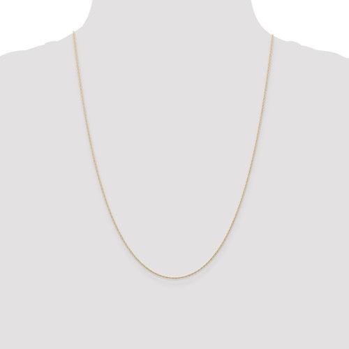 10K Rose Gold 0.5 mm Carded Cable Rope Chain - Seattle Gold Grillz