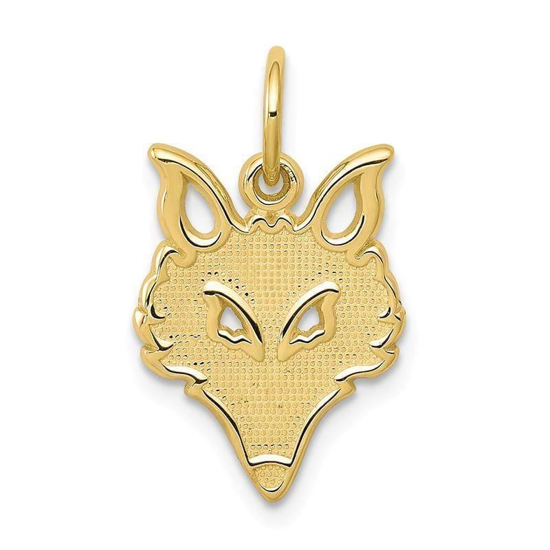 10k Solid Flat Back Small Fox Head Charm - Seattle Gold Grillz
