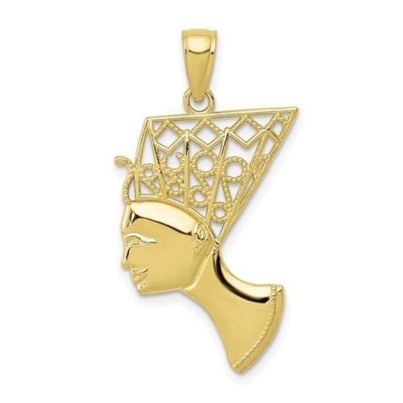 10k Solid Gold Nefertiti Pendant - Seattle Gold Grillz