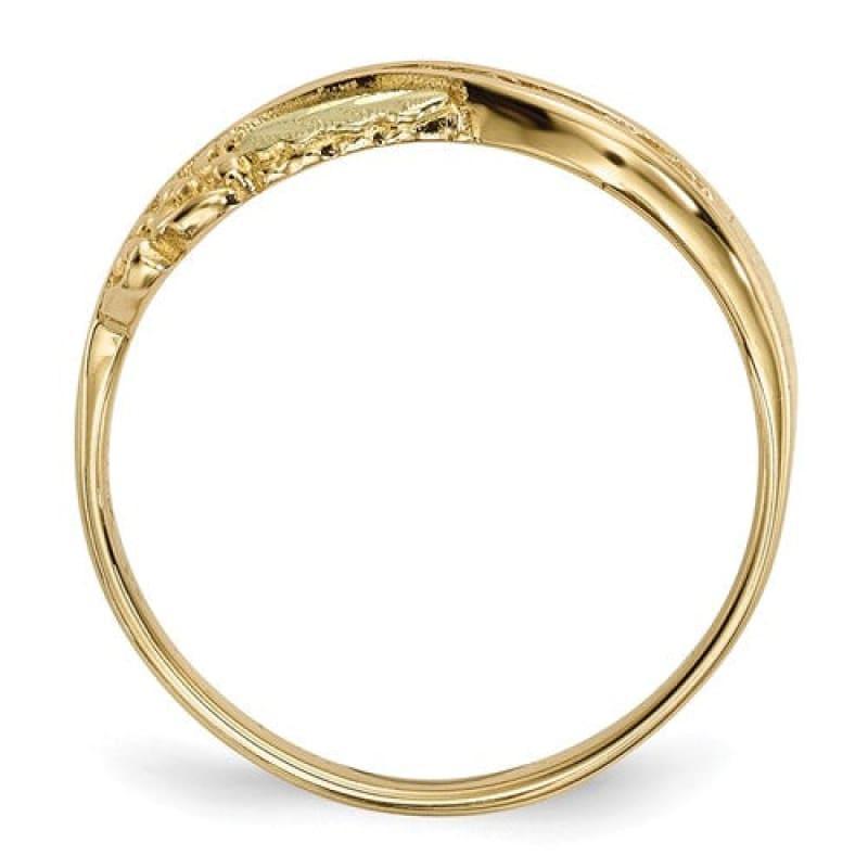 10k Tri-Color Black Hills Gold Diamond Ring - Seattle Gold Grillz