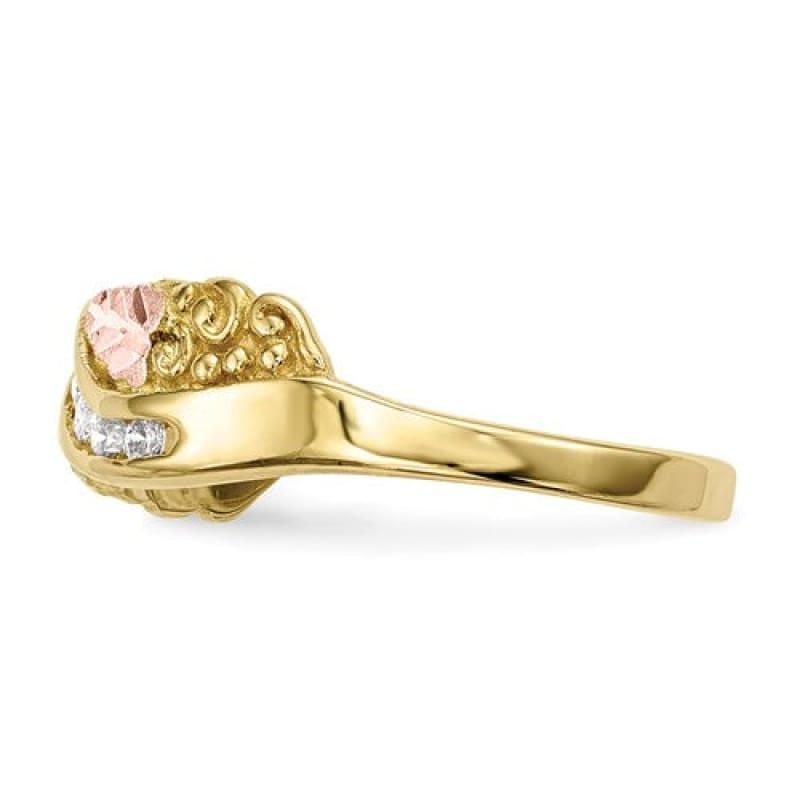 10k Tri-Color Black Hills Gold Diamond Ring - Seattle Gold Grillz