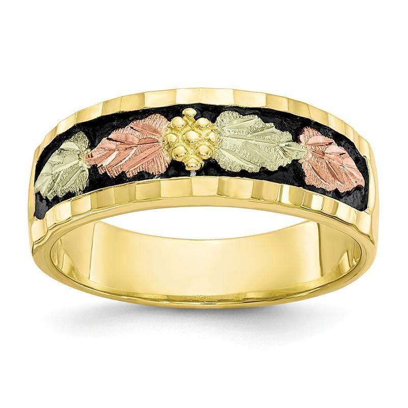 10k Tri-color Black Hills Gold Men's Antiqued Ring - Seattle Gold Grillz