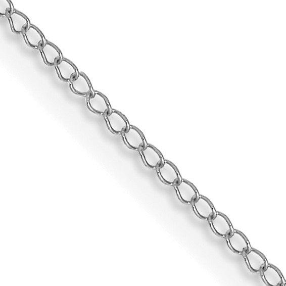 10k White Gold 0.5mm Carded Curb Chain - Seattle Gold Grillz