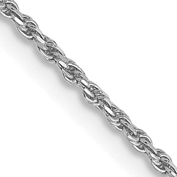 10k White Gold 1.15mm Machine Made Diamond Cut Rope Chain - Seattle Gold Grillz