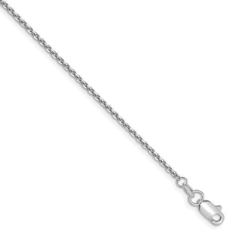 10K white gold 1.3mm solid diamond-cut cable bracelet, 9 inch