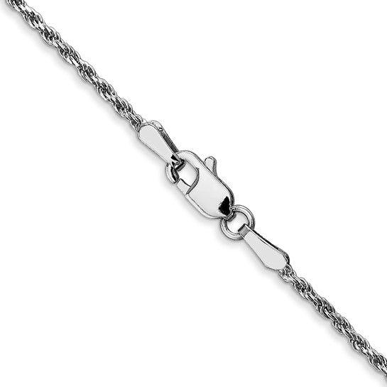 10k White Gold 1.3mm Machine Made Diamond Cut Rope Chain - Seattle Gold Grillz