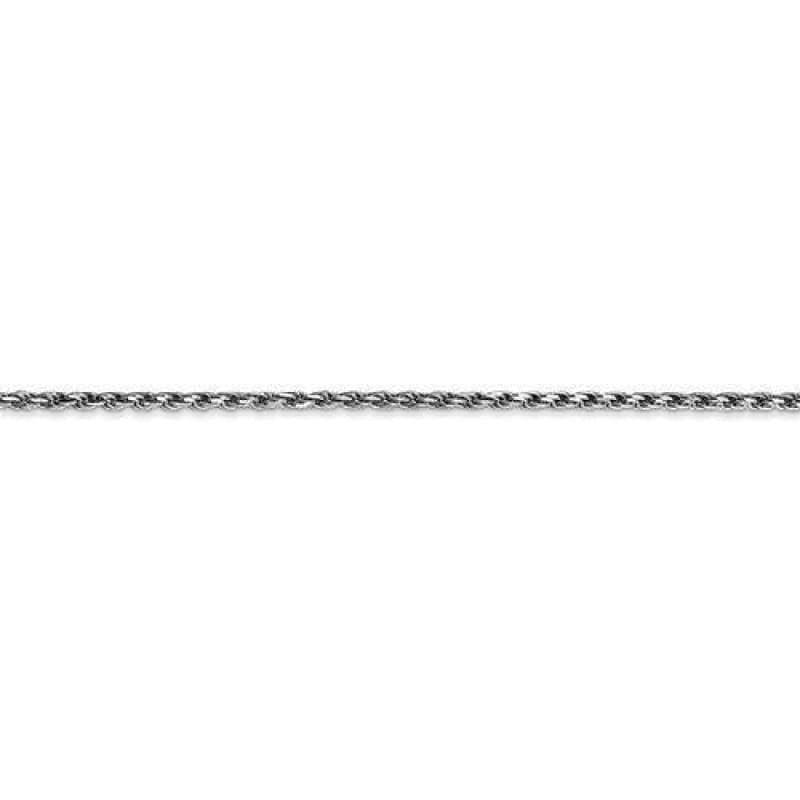 10k White Gold 1.6mm 8" Machine Made Diamond Cut Rope Bracelet - Seattle Gold Grillz