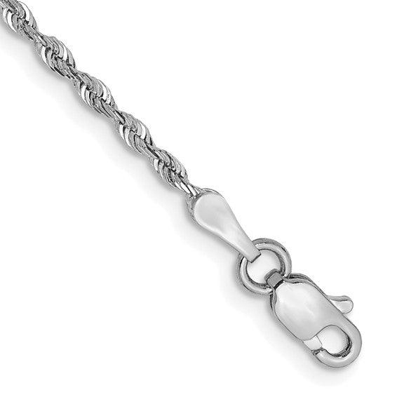 10k White Gold 1.84mm D-C Quadruple Rope Anklet - Seattle Gold Grillz