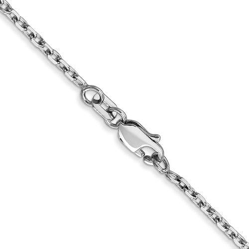 10k White Gold 1.8mm Diamond Cut Cable Chain - Seattle Gold Grillz