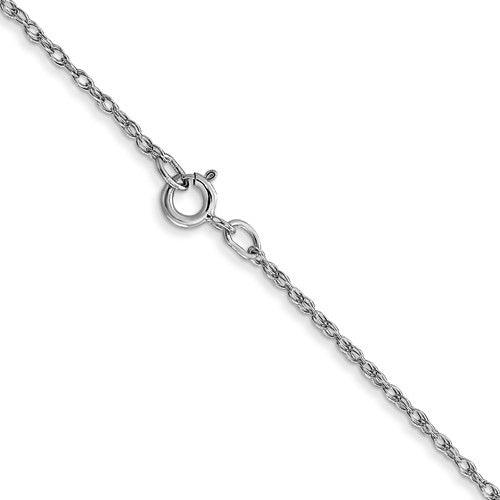 10k White Gold Carded Rhodium-plated 0.70mm Rope Chain - Seattle Gold Grillz