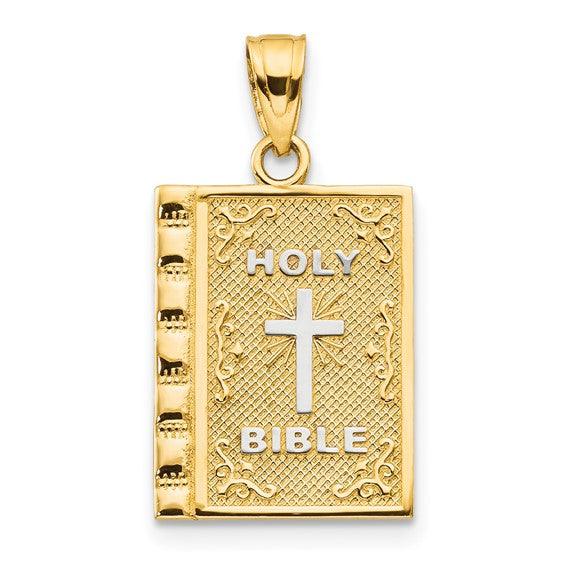 10K with Rhodium Holy Bible Charm - Seattle Gold Grillz