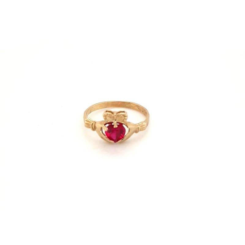 10k Yellow Gold Claddagh Tourmaline Ring - Seattle Gold Grillz