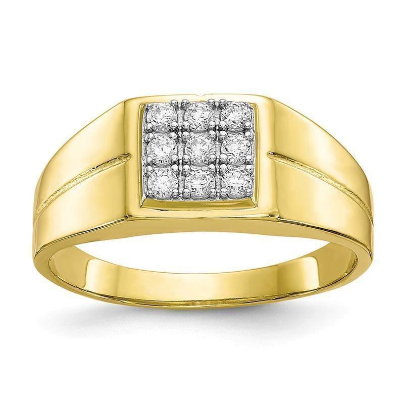 10k Gold Men's Square CZ Ring
