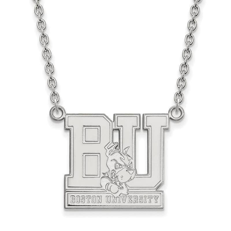 10kw LogoArt Boston University Large Pendant w-Necklace - Seattle Gold Grillz