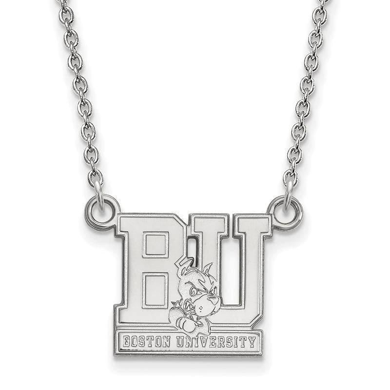 10kw LogoArt Boston University Small Pendant w-Necklace - Seattle Gold Grillz