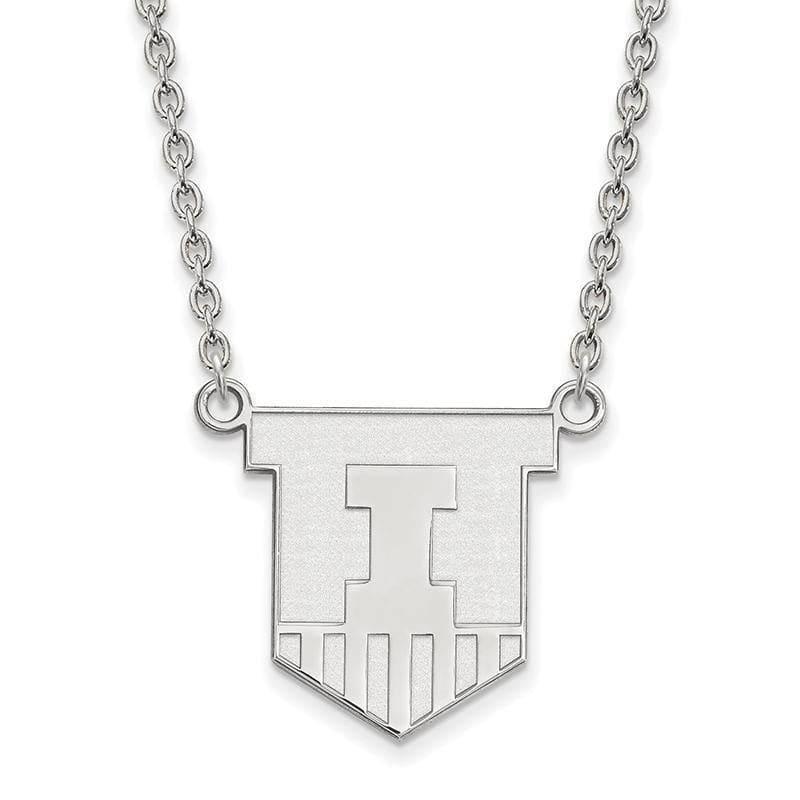 10kw LogoArt University of Illinois Large Pendant w-Necklace - Seattle Gold Grillz