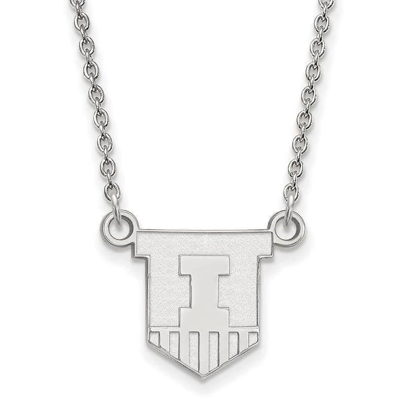 10kw LogoArt University of Illinois Small Pendant w-Necklace - Seattle Gold Grillz