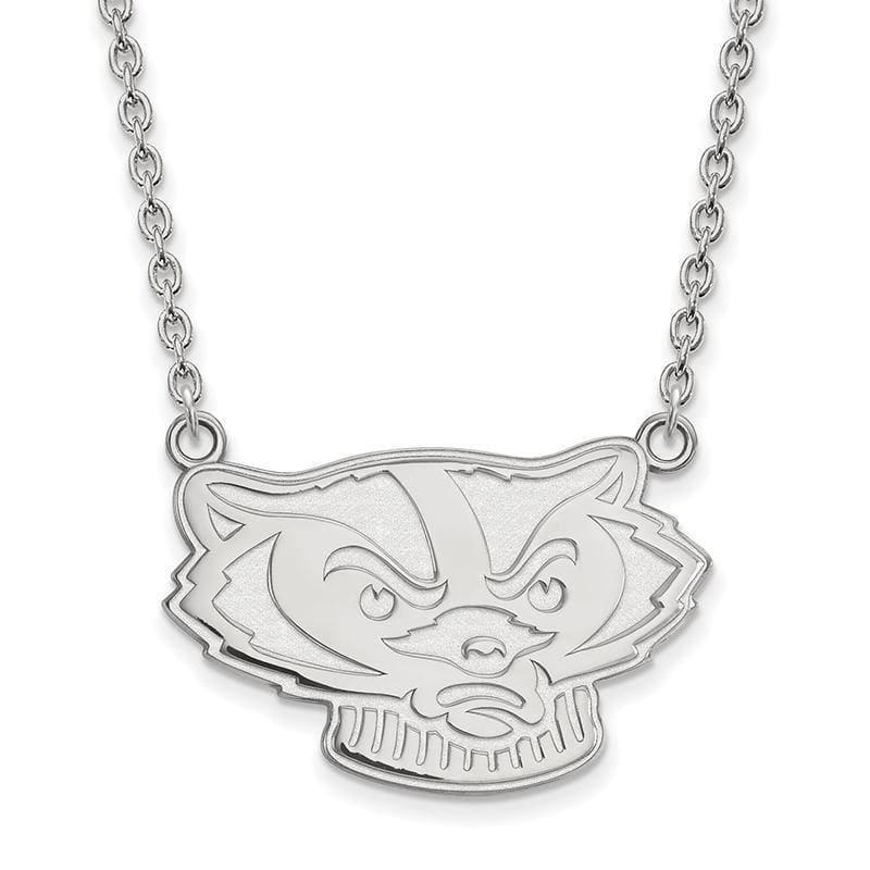 10kw LogoArt University of Wisconsin Large Pendant w-Necklace - Seattle Gold Grillz