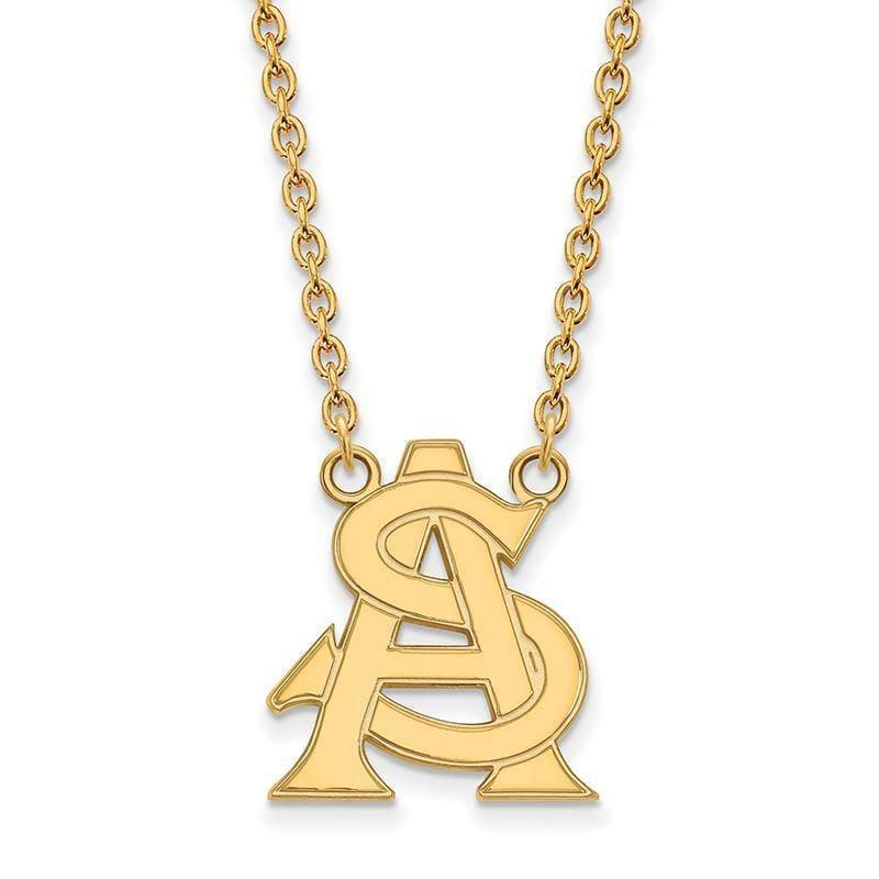 10ky LogoArt Arizona State University Large Pendant w-Necklace - Seattle Gold Grillz