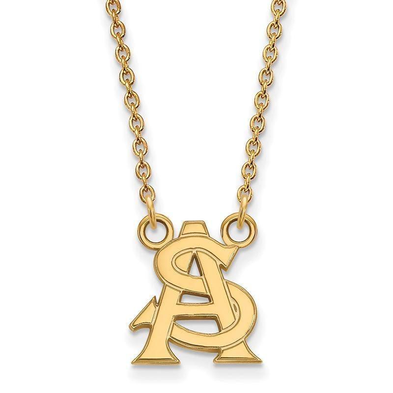 10ky LogoArt Arizona State University Small Pendant w-Necklace - Seattle Gold Grillz