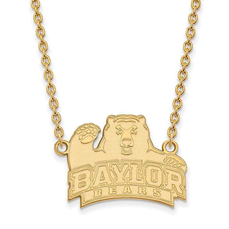 10ky LogoArt Baylor University Large Pendant w-Necklace - Seattle Gold Grillz