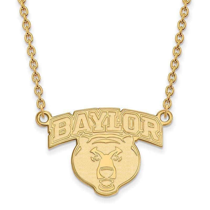 10ky LogoArt Baylor University Large Pendant w-Necklace - Seattle Gold Grillz