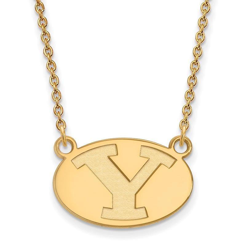 10ky LogoArt Brigham Young University Small Pendant w-Necklace - Seattle Gold Grillz