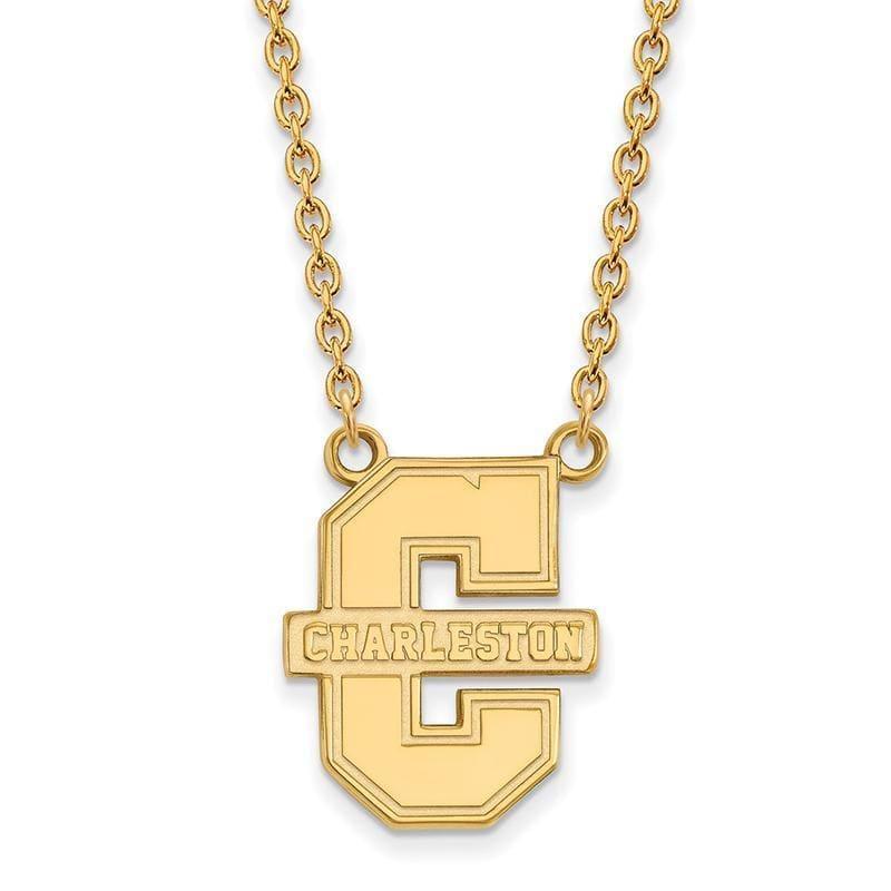 10ky LogoArt College of Charleston Large Pendant w-Necklace - Seattle Gold Grillz