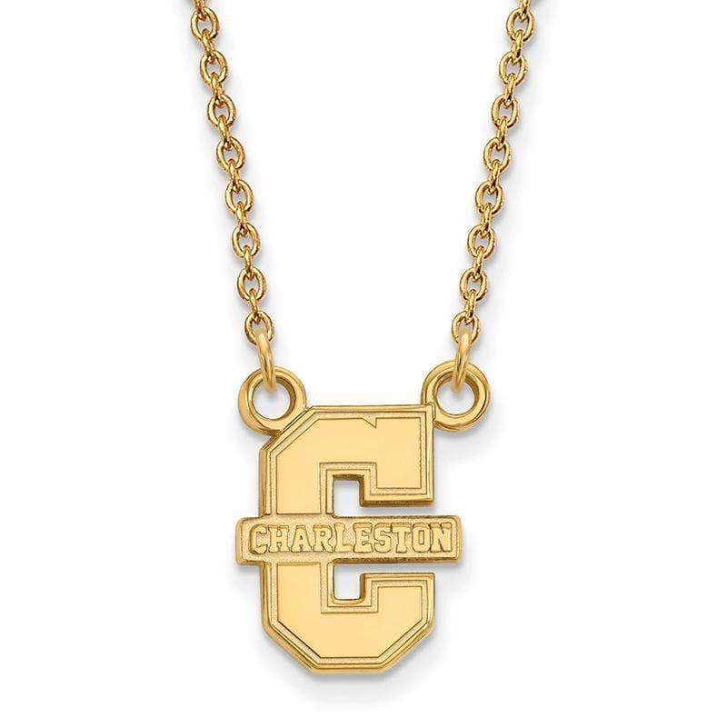 10ky LogoArt College of Charleston Small Pendant w-Necklace - Seattle Gold Grillz