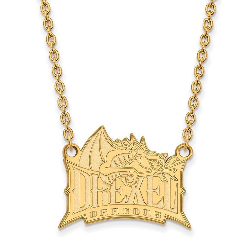 10ky LogoArt Drexel University Large Pendant w-Necklace - Seattle Gold Grillz