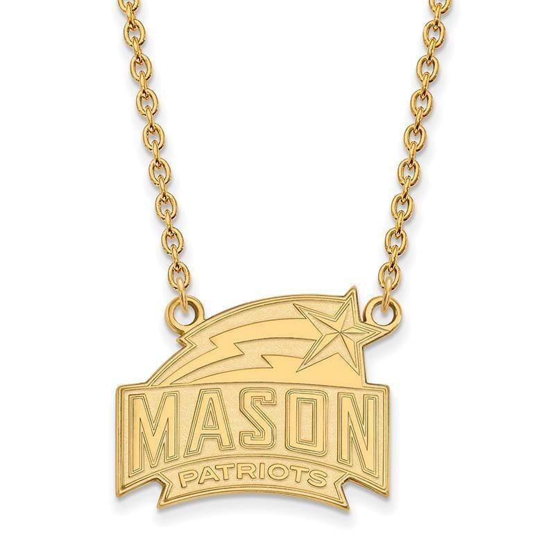 10ky LogoArt George Mason University Large Pendant w-Necklace - Seattle Gold Grillz