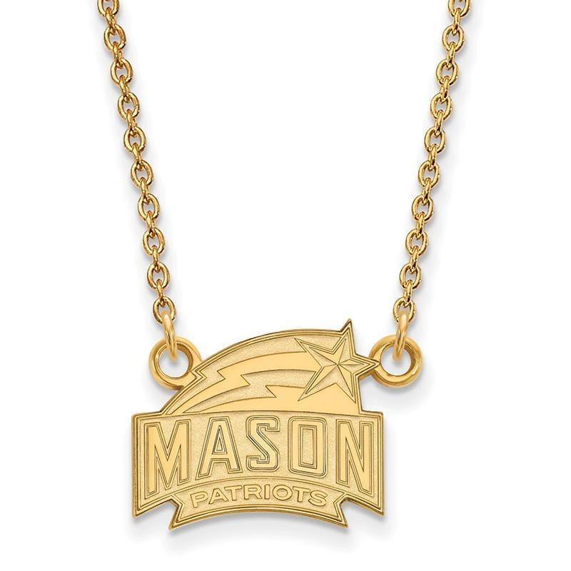 10ky LogoArt George Mason University Small Pendant w-Necklace - Seattle Gold Grillz