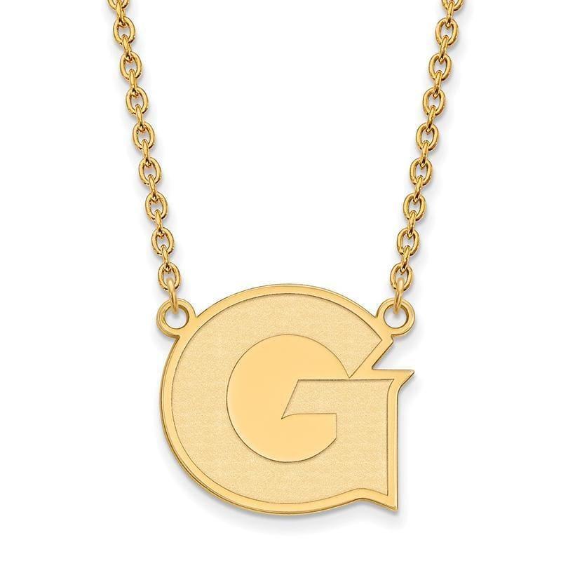 10ky LogoArt Georgetown University Large Pendant w-Necklace - Seattle Gold Grillz