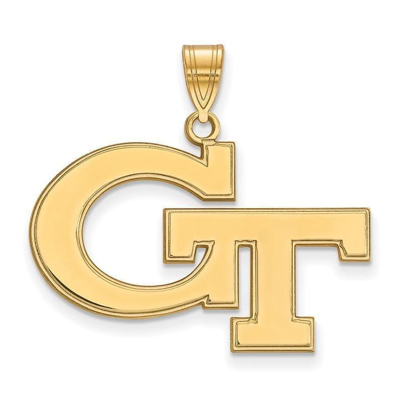10ky LogoArt Georgia Institute of Technology Large Pendant - Seattle Gold Grillz