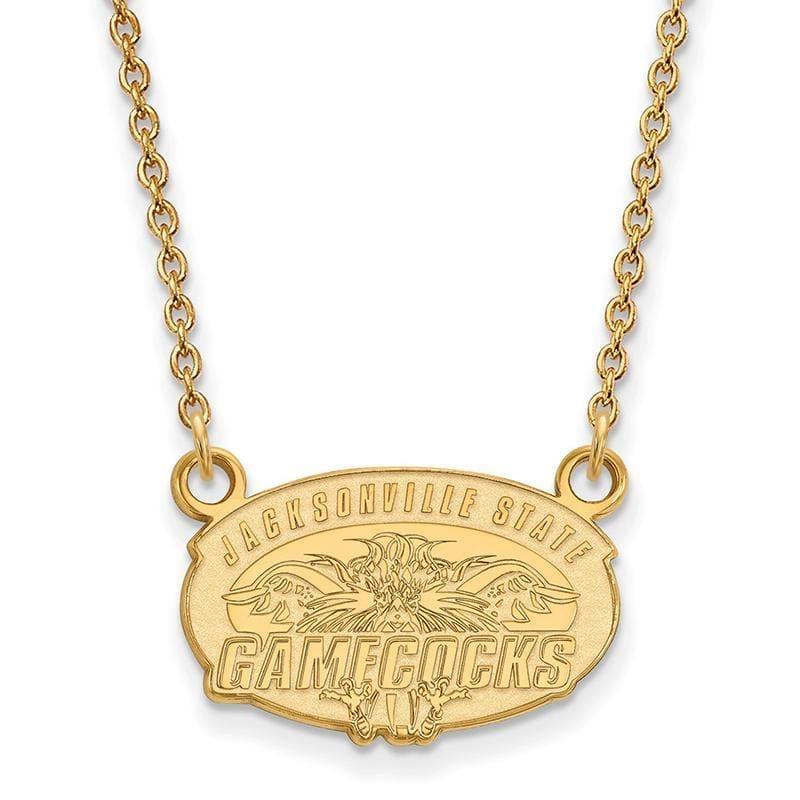 10ky LogoArt Jacksonville State University Small Pendant w-Necklace - Seattle Gold Grillz