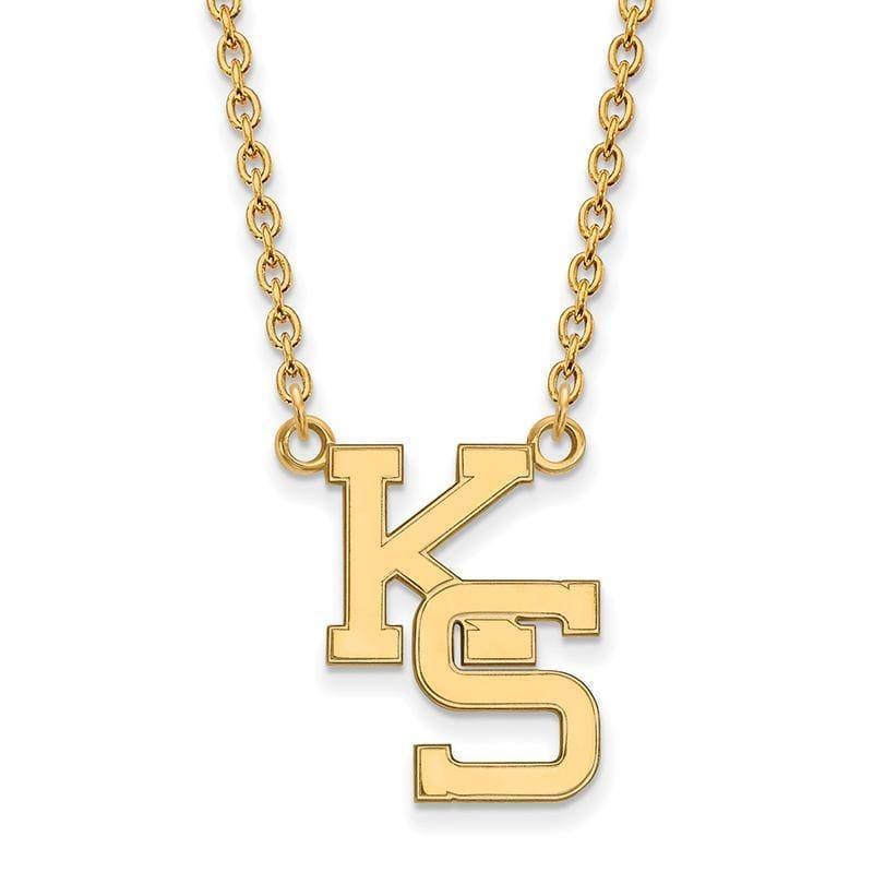 10ky LogoArt Kansas State University Large Pendant w-Necklace - Seattle Gold Grillz