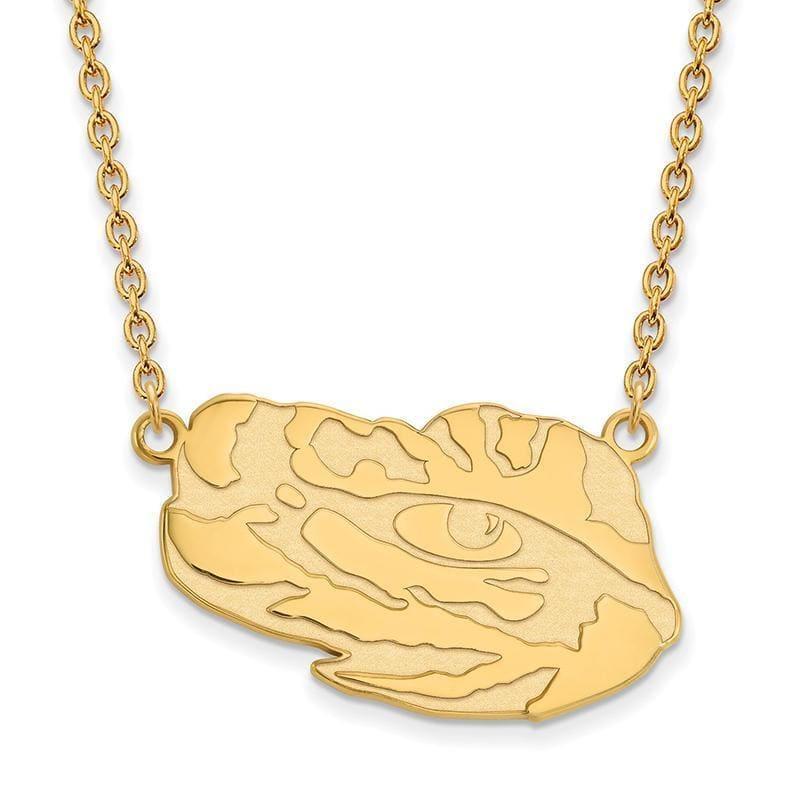 10ky LogoArt Louisiana State University Large Pendant w-Necklace - Seattle Gold Grillz