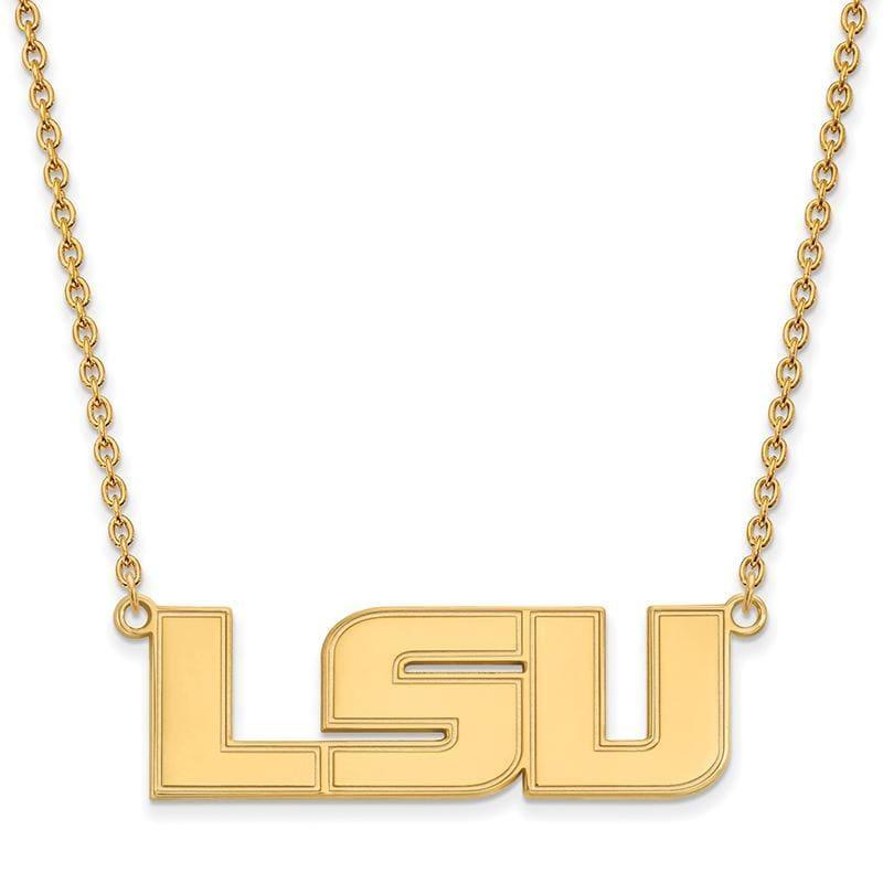 10ky LogoArt Louisiana State University Large Pendant w-Necklace - Seattle Gold Grillz