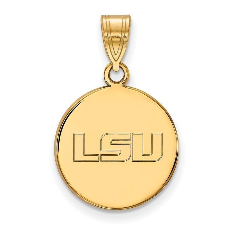10ky LogoArt Louisiana State University Medium Disc Pendant - Seattle Gold Grillz