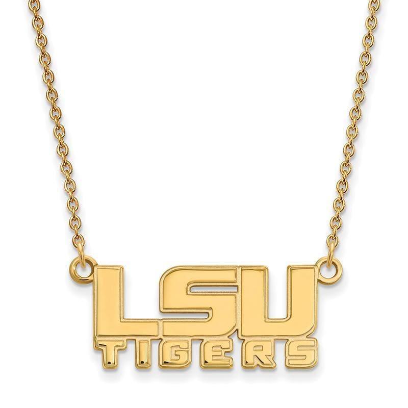 10ky LogoArt Louisiana State University Small Pendant w-Necklace - Seattle Gold Grillz