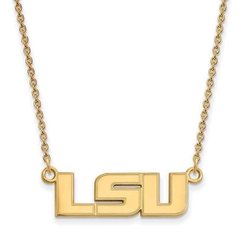 10ky LogoArt Louisiana State University Small Pendant w-Necklace - Seattle Gold Grillz
